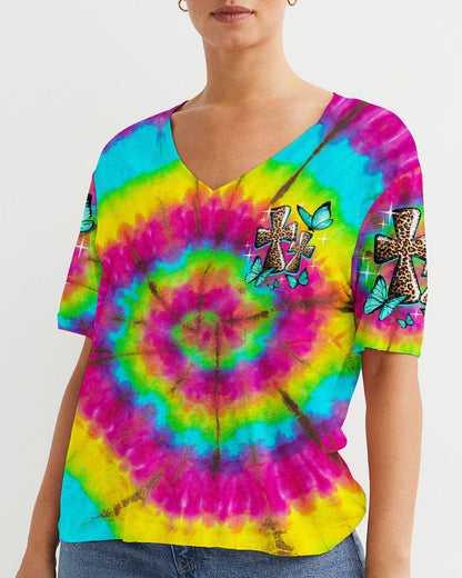 Love Cross Tie Dye Women's All Over Print Shirt - Ty1007232, easychoo.com