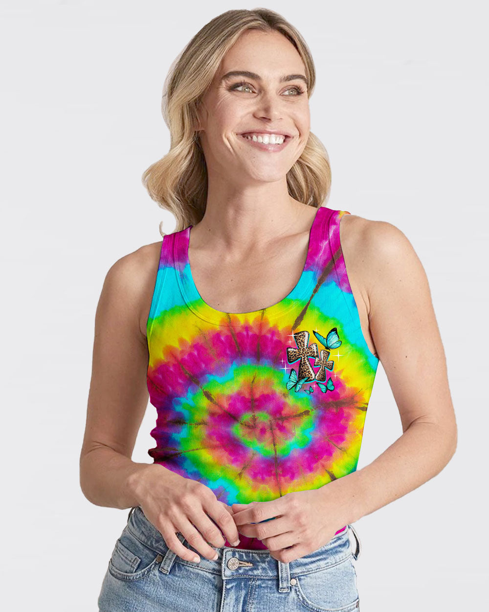 Love Cross Tie Dye Women's All Over Print Shirt - Ty1007232, easychoo.com