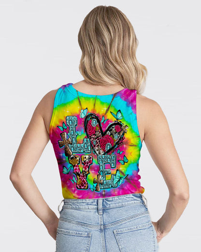 Love Cross Tie Dye Women's All Over Print Shirt - Ty1007232, easychoo.com