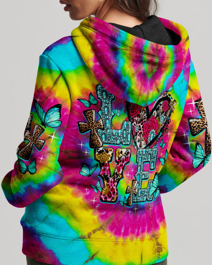 Love Cross Tie Dye Women's All Over Print Shirt - Ty1007232, easychoo.com