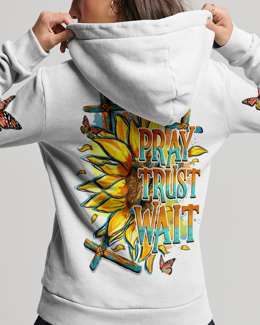 Pray Trust Wait Women's All Over Print Shirt - Tytd1007233, easychoo.com