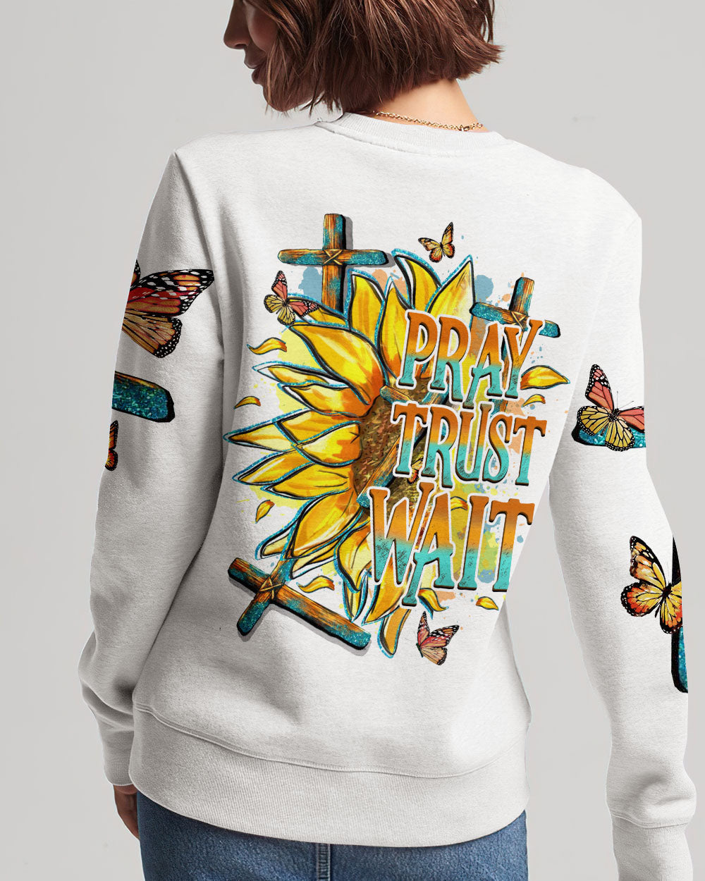 Pray Trust Wait Women's All Over Print Shirt - Tytd1007233, easychoo.com