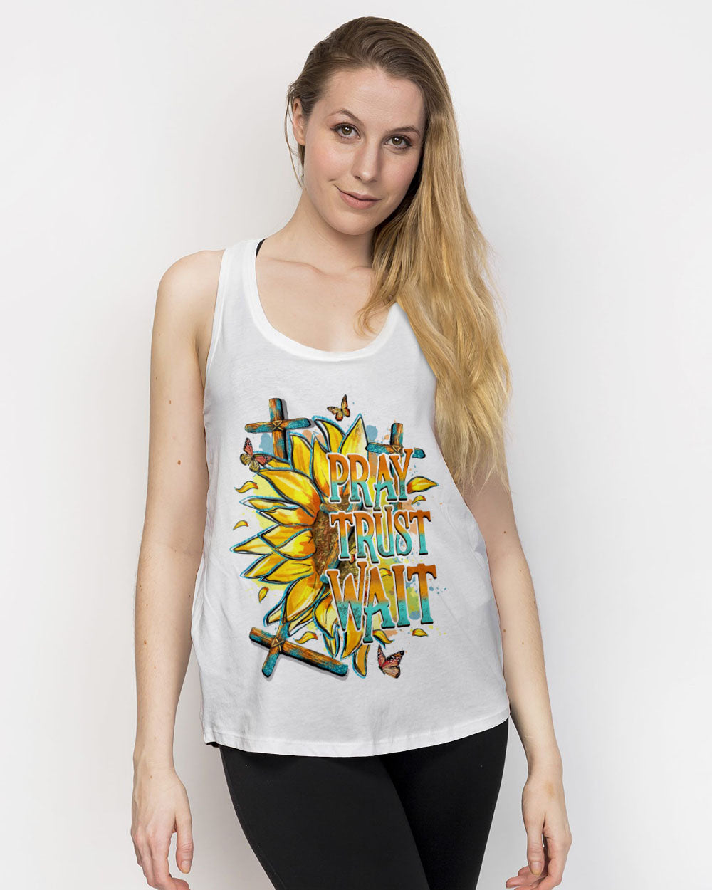 Pray Trust Wait Women's All Over Print Shirt - Tytd1007233, easychoo.com