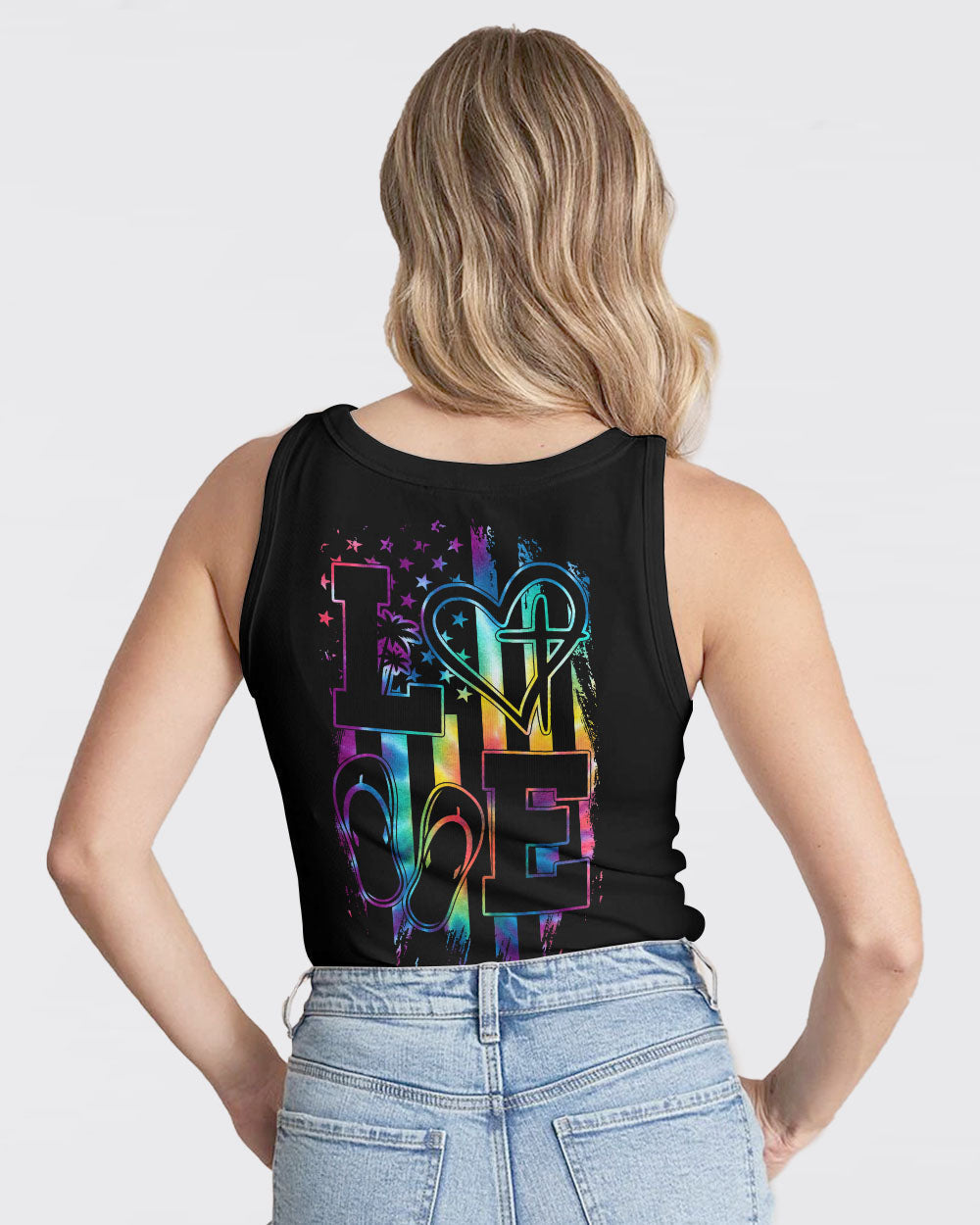 Love Faith Tie Dye Flag Women's All Over Print Shirt - Ty2506237, easychoo.com