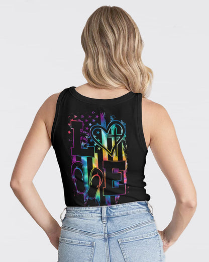 Love Faith Tie Dye Flag Women's All Over Print Shirt - Ty2506237, easychoo.com