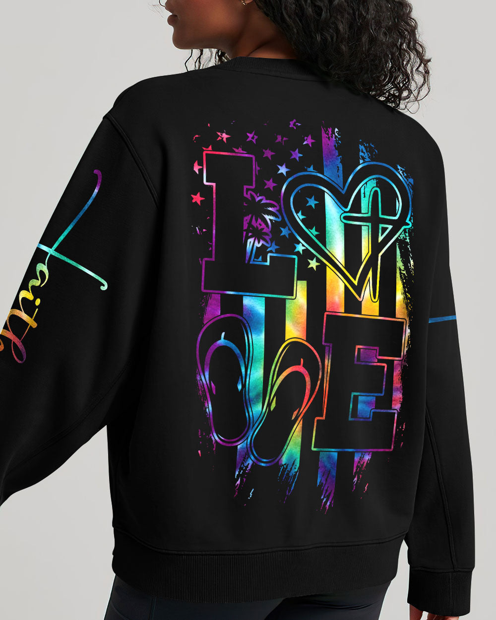 Love Faith Tie Dye Flag Women's All Over Print Shirt - Ty2506237, easychoo.com