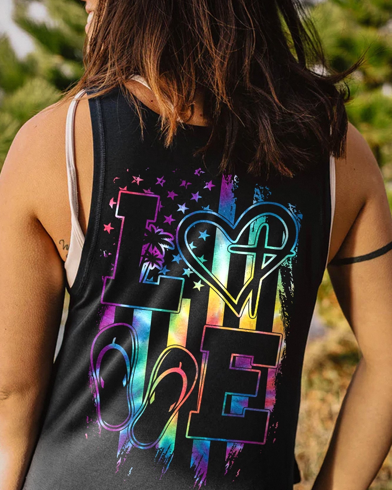 Love Faith Tie Dye Flag Women's All Over Print Shirt - Ty2506237, easychoo.com