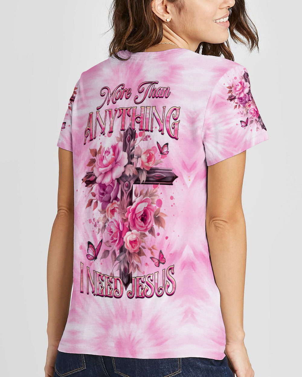 More Than Anything I Need Jesus Women's All Over Print Shirt - Yhhg1007235, easychoo.com