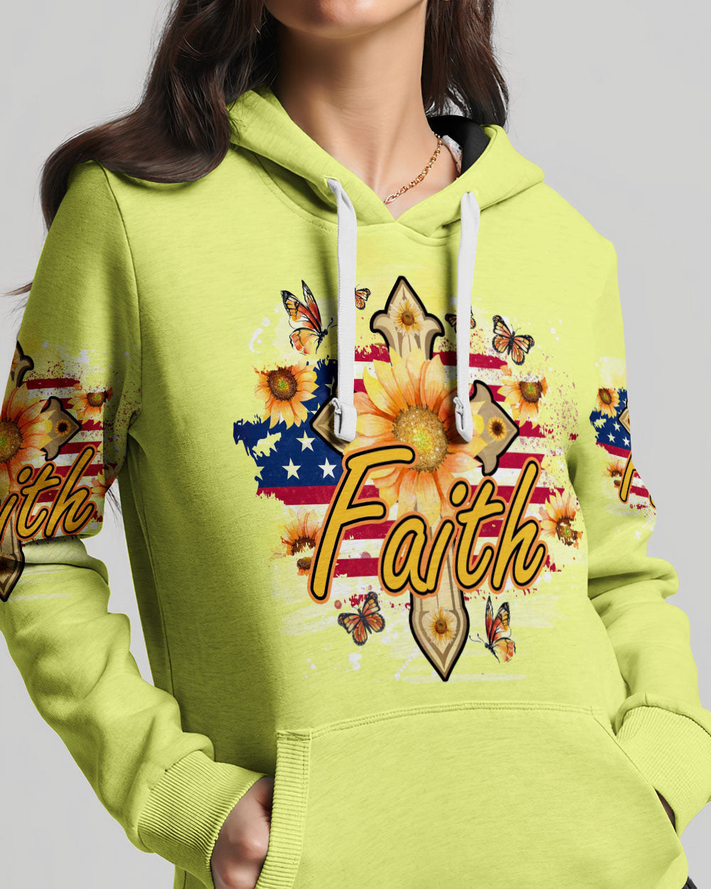 Faith Sunflower Flag Women's All Over Print Shirt - Tlno1708232, easychoo.com