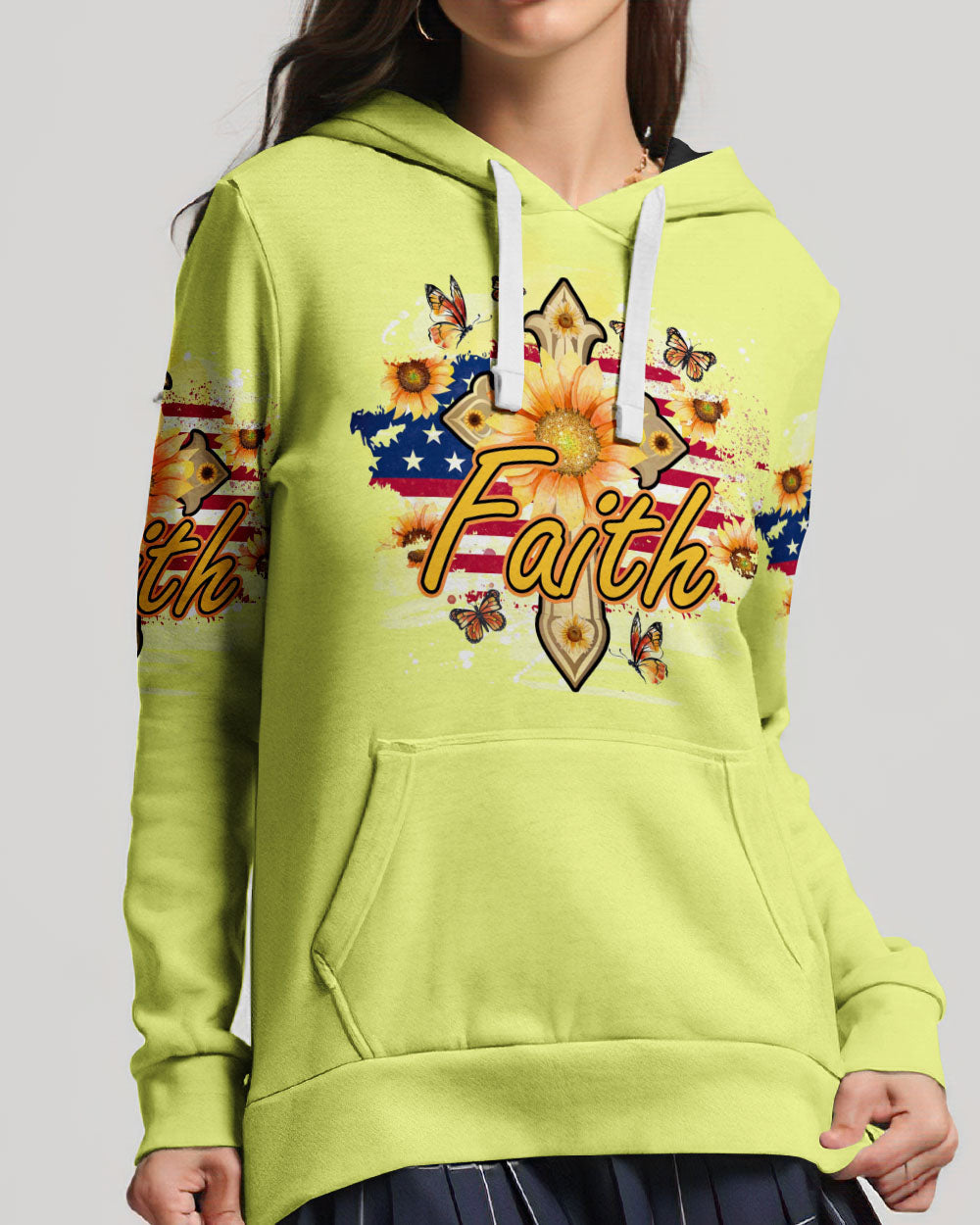 Faith Sunflower Flag Women's All Over Print Shirt - Tlno1708232, easychoo.com