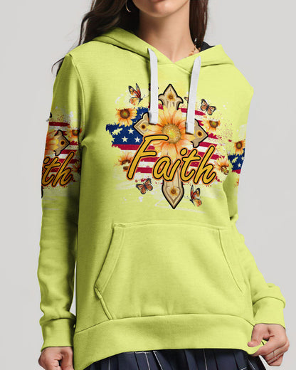 Faith Sunflower Flag Women's All Over Print Shirt - Tlno1708232, easychoo.com