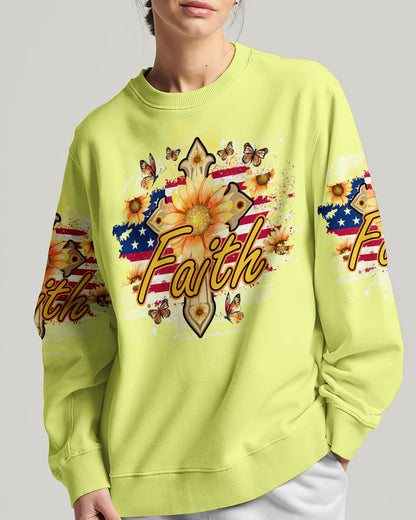Faith Sunflower Flag Women's All Over Print Shirt - Tlno1708232, easychoo.com
