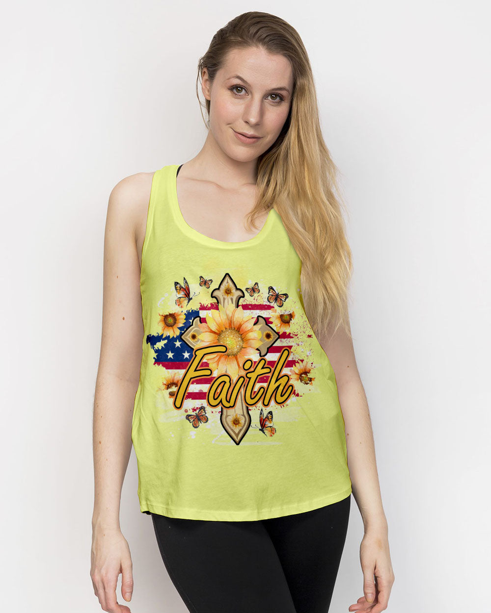 Faith Sunflower Flag Women's All Over Print Shirt - Tlno1708232, easychoo.com