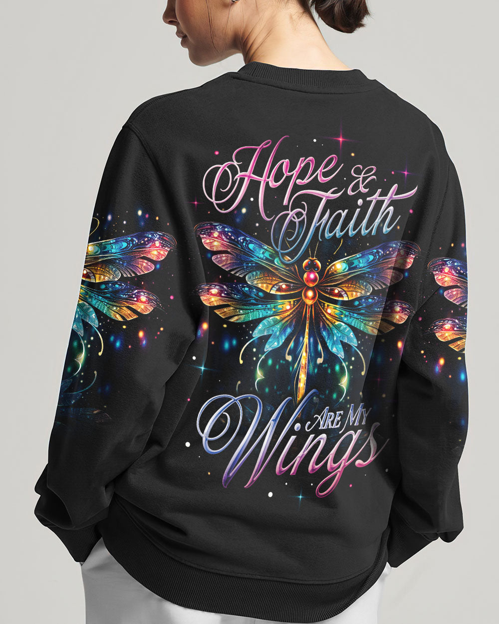 Hope And Faith Are My Wings Dragonfly Women's All Over Print Shirt - Ty0307232, easychoo.com