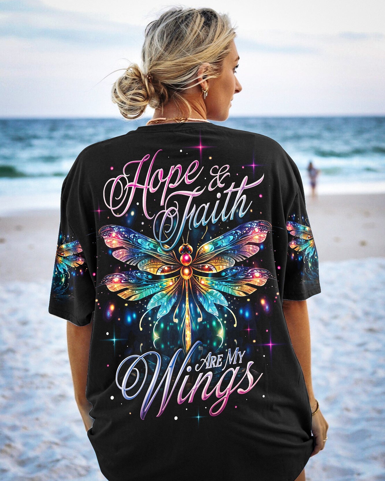 Hope And Faith Are My Wings Dragonfly Women's All Over Print Shirt - Ty0307232, easychoo.com