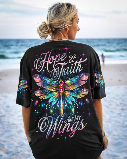 Hope And Faith Are My Wings Dragonfly Women's All Over Print Shirt - Ty0307232, easychoo.com