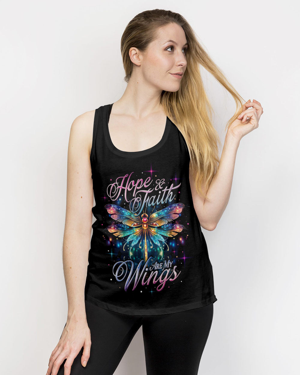 Hope And Faith Are My Wings Dragonfly Women's All Over Print Shirt - Ty0307232, easychoo.com
