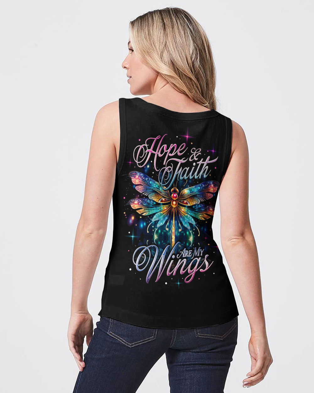 Hope And Faith Are My Wings Dragonfly Women's All Over Print Shirt - Ty0307232, easychoo.com