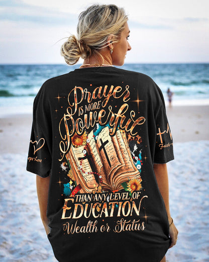 Prayer Is More Powerful Women's All Over Print Shirt - Ty0407232, easychoo.com
