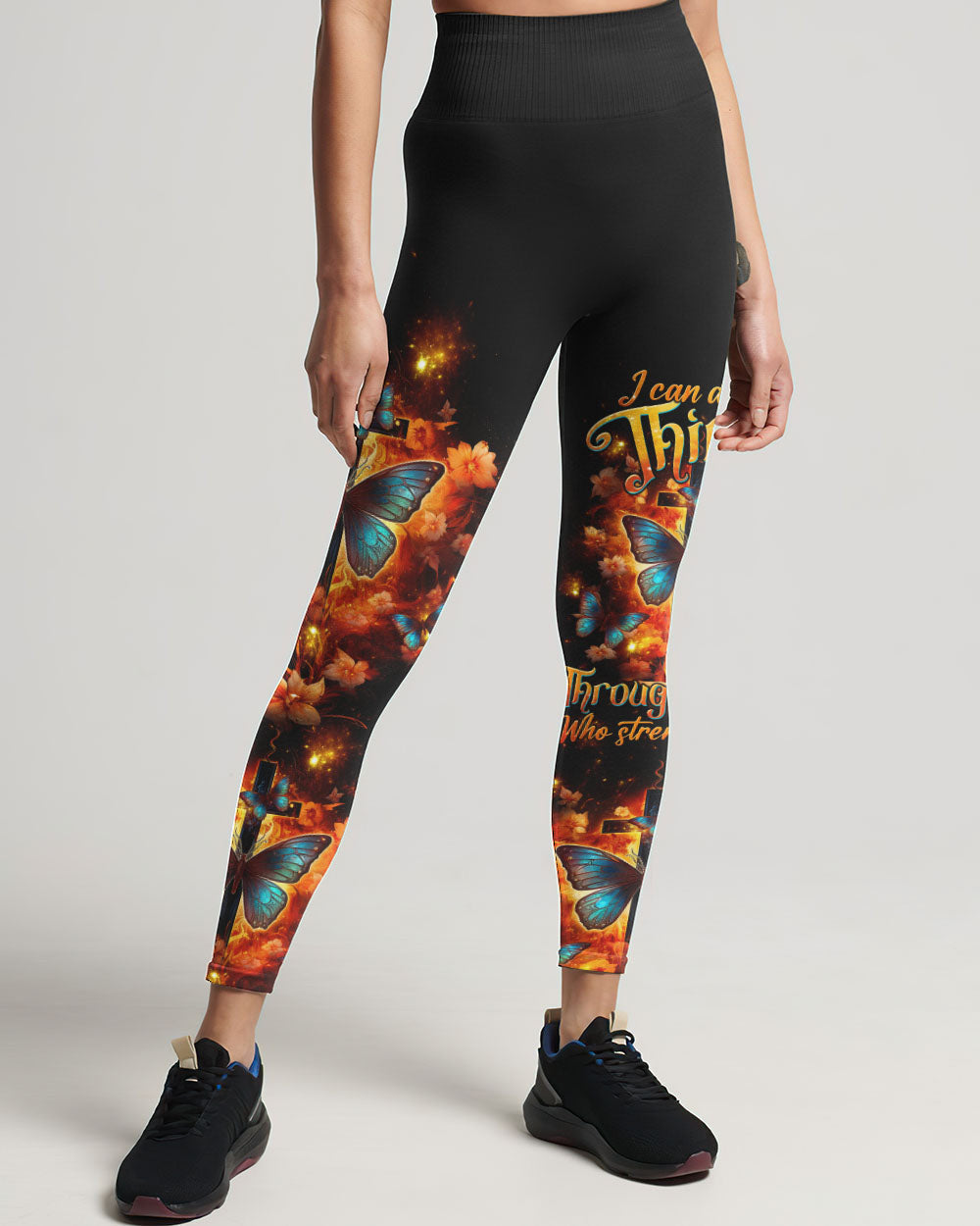 I Can Do All Things Through Christ Butterfly Cross Women's All Over Print Shirt - Tltw1410234, easychoo.com