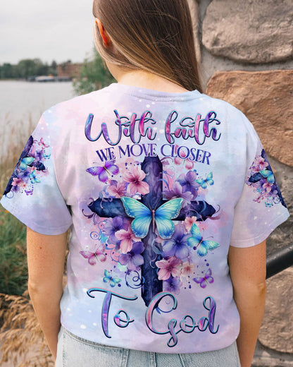 We Move Closer To God Women's All Over Print Shirt - Tltr1110233, easychoo.com