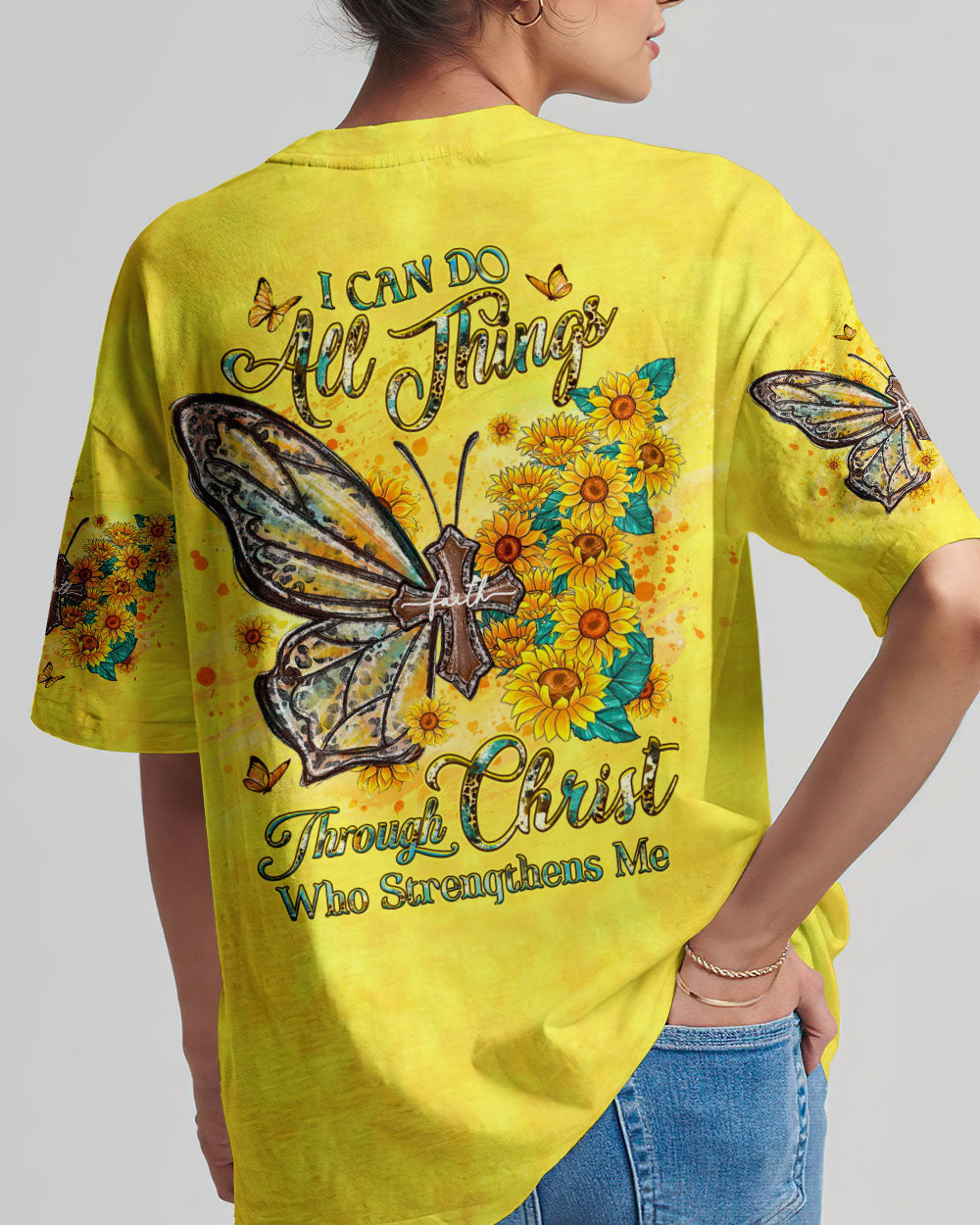 I Can Do All Things Butterfly Women's All Over Print Shirt - Yhhg1107233, easychoo.com