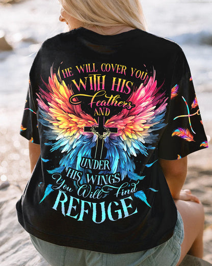 He Will Cover You With His Feathers Women's All Over Print Shirt - Tytd0507232, easychoo.com