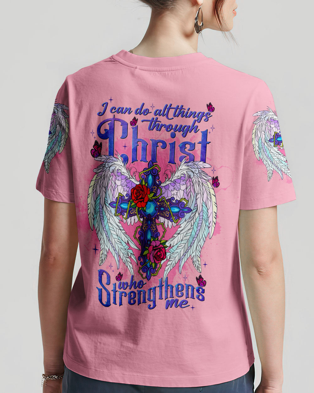 I Can Do All Things Through Christ Wings Women's All Over Print Shirt - Tlnt0707232, easychoo.com