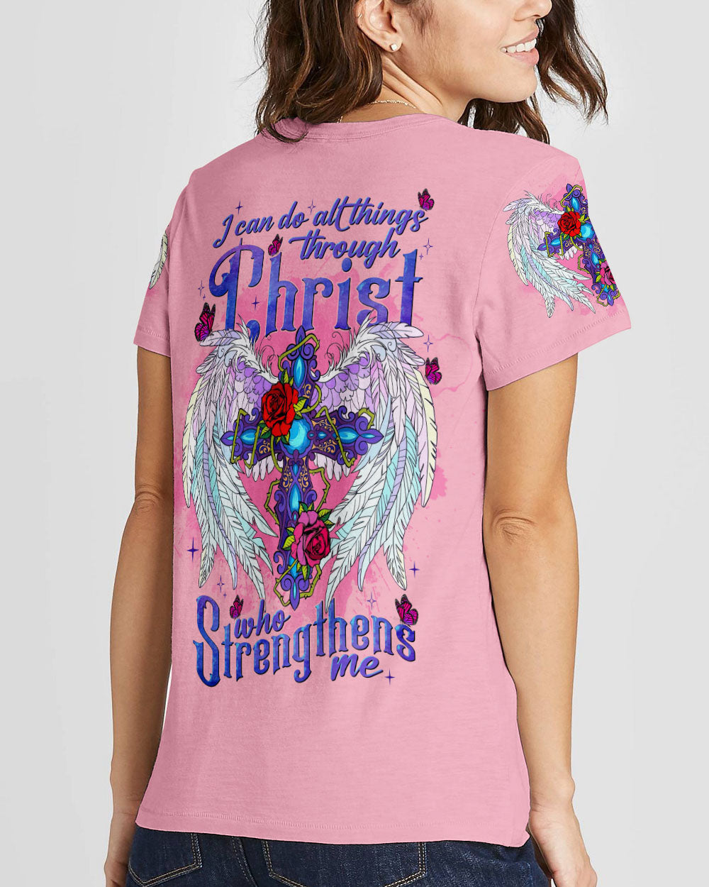 I Can Do All Things Through Christ Wings Women's All Over Print Shirt - Tlnt0707232, easychoo.com