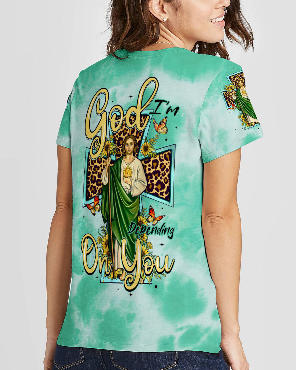 God I'm Depending On You Tie Dye Women's All Over Print Shirt - Tytm1007231, easychoo.com