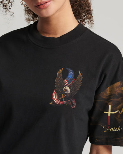 One Nation Under God Eagle Flag Vintage Women's All Over Print Shirt - Ri2506233, easychoo.com