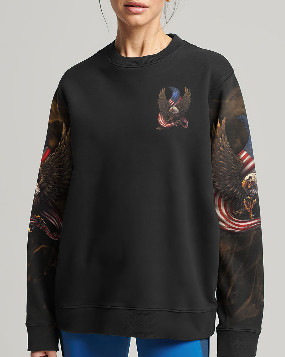 One Nation Under God Eagle Flag Vintage Women's All Over Print Shirt - Ri2506233, easychoo.com