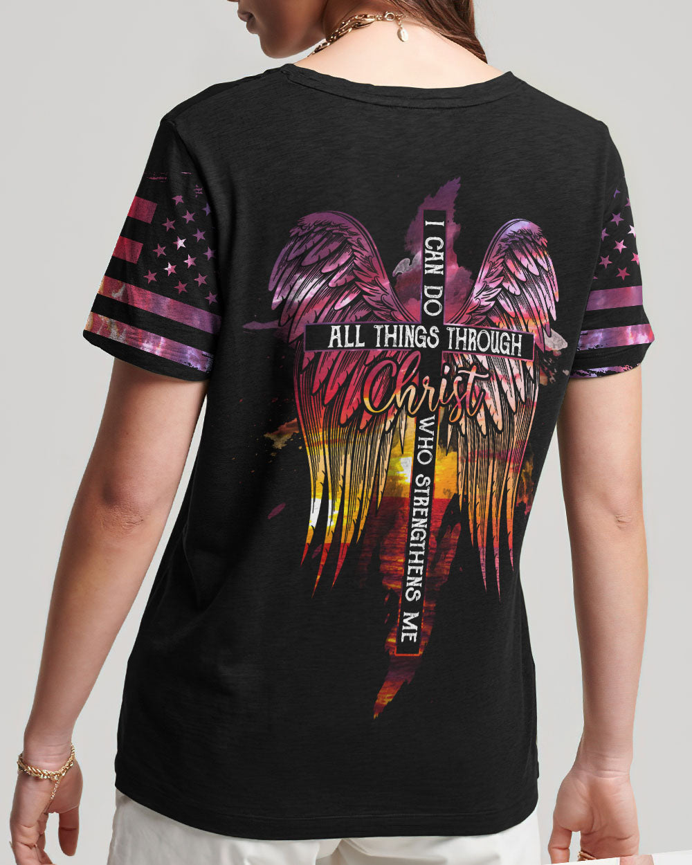 I Can Do All Things Through Christ Sunset Beach Women's All Over Print Shirt - Tlty2506231, easychoo.com