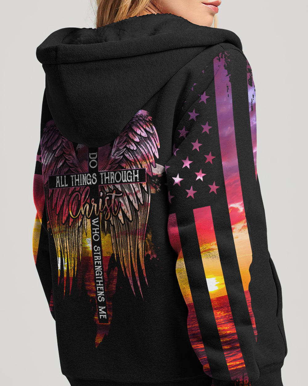 I Can Do All Things Through Christ Sunset Beach Women's All Over Print Shirt - Tlty2506231, easychoo.com