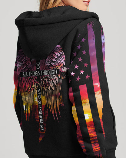 I Can Do All Things Through Christ Sunset Beach Women's All Over Print Shirt - Tlty2506231, easychoo.com