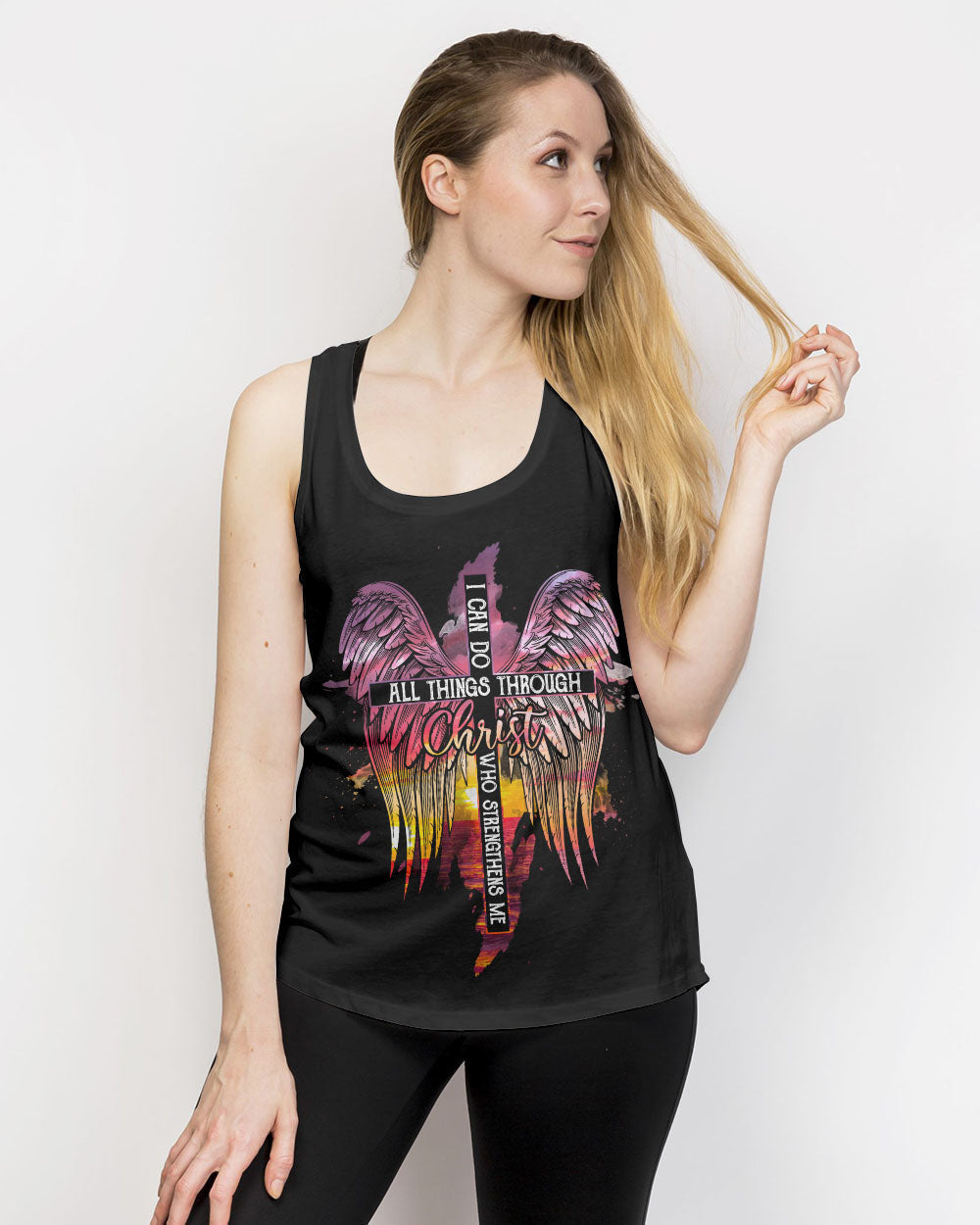 I Can Do All Things Through Christ Sunset Beach Women's All Over Print Shirt - Tlty2506231, easychoo.com