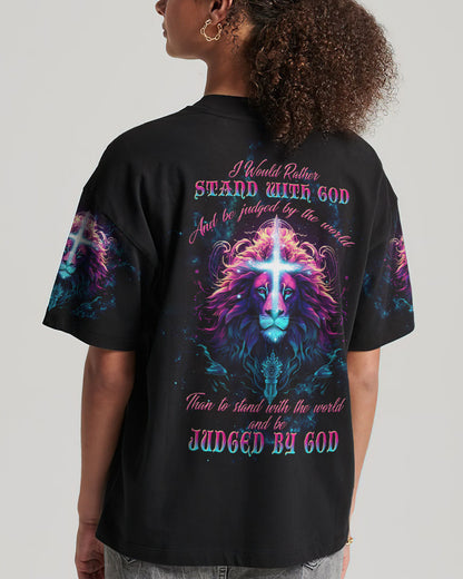 I Would Rather Stand With God Lion Women's All Over Print Shirt - Tltw1809233, easychoo.com