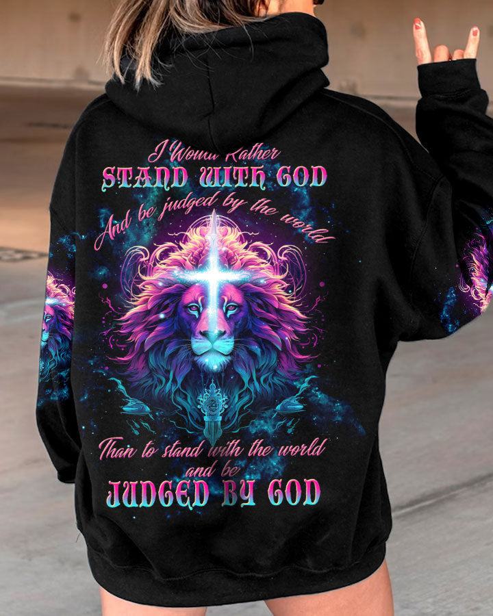 I Would Rather Stand With God Lion Women's All Over Print Shirt - Tltw1809233, easychoo.com