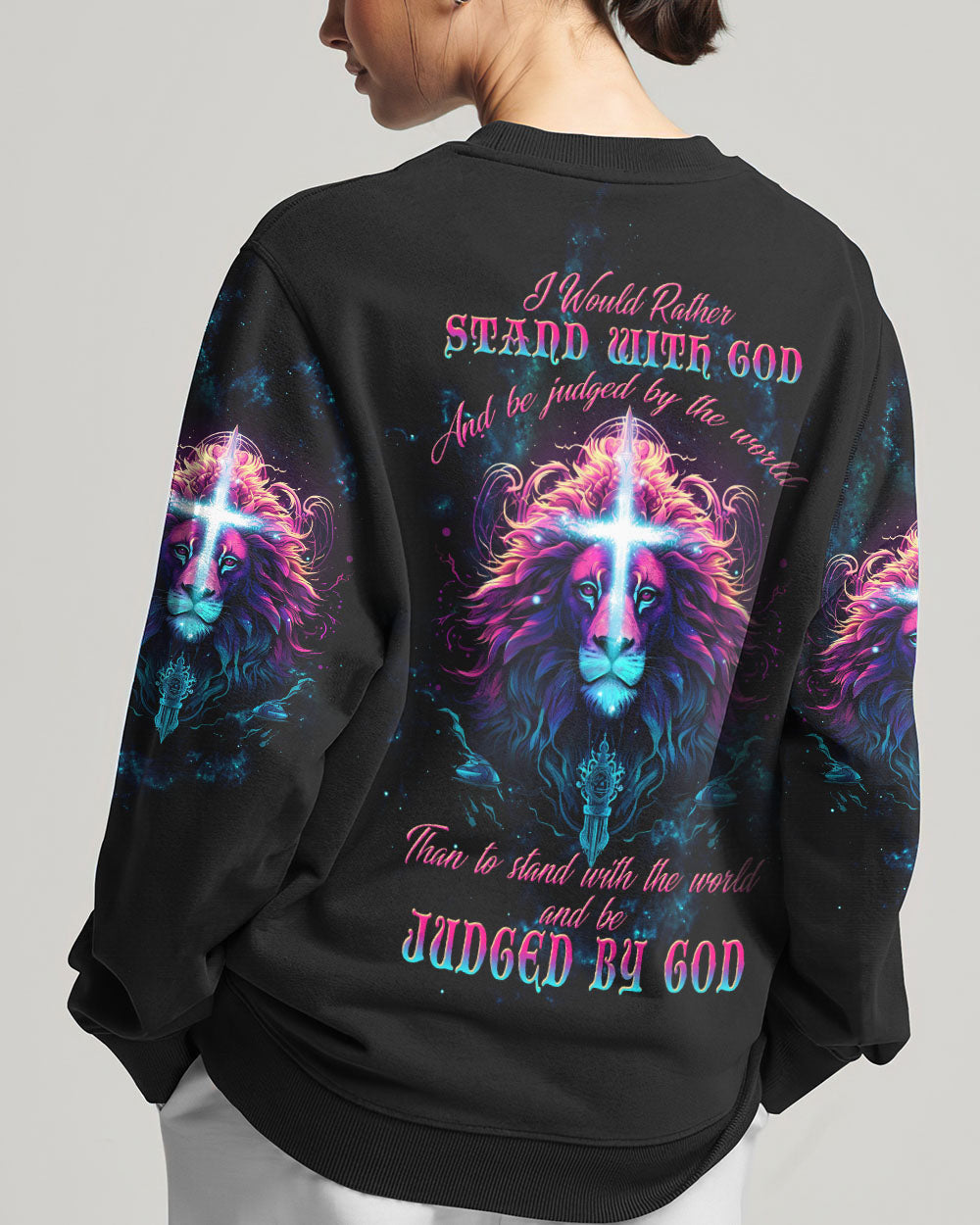 I Would Rather Stand With God Lion Women's All Over Print Shirt - Tltw1809233, easychoo.com