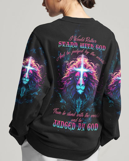I Would Rather Stand With God Lion Women's All Over Print Shirt - Tltw1809233, easychoo.com