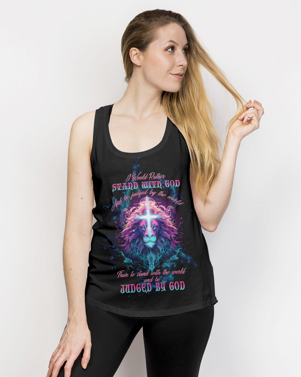 I Would Rather Stand With God Lion Women's All Over Print Shirt - Tltw1809233, easychoo.com