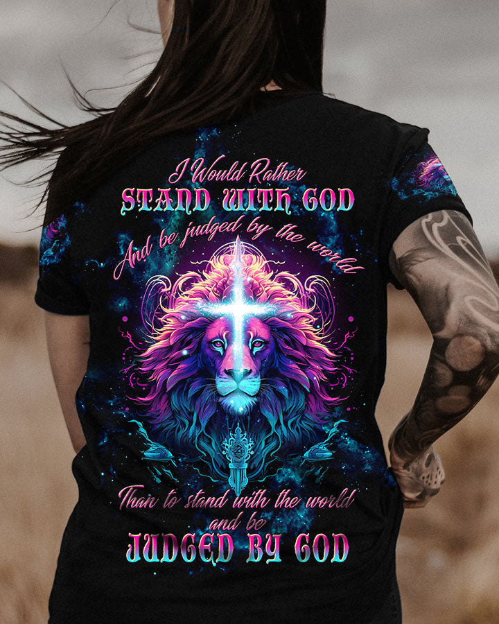 I Would Rather Stand With God Lion Women's All Over Print Shirt - Tltw1809233, easychoo.com