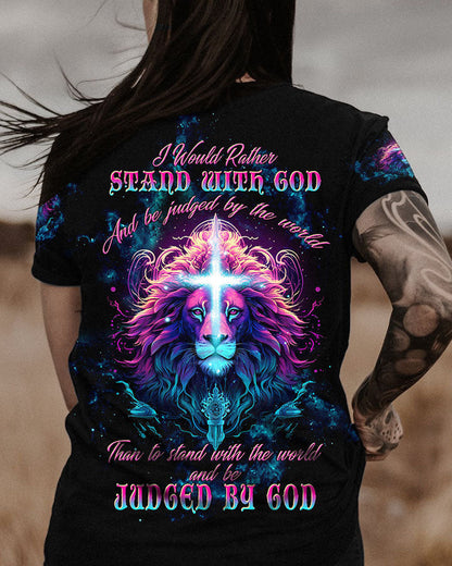 I Would Rather Stand With God Lion Women's All Over Print Shirt - Tltw1809233, easychoo.com