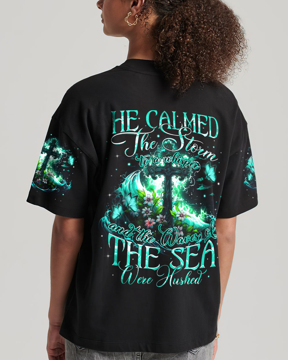 He Calmed The Storm Women's All Over Print Shirt - Tytm1610234, easychoo.com