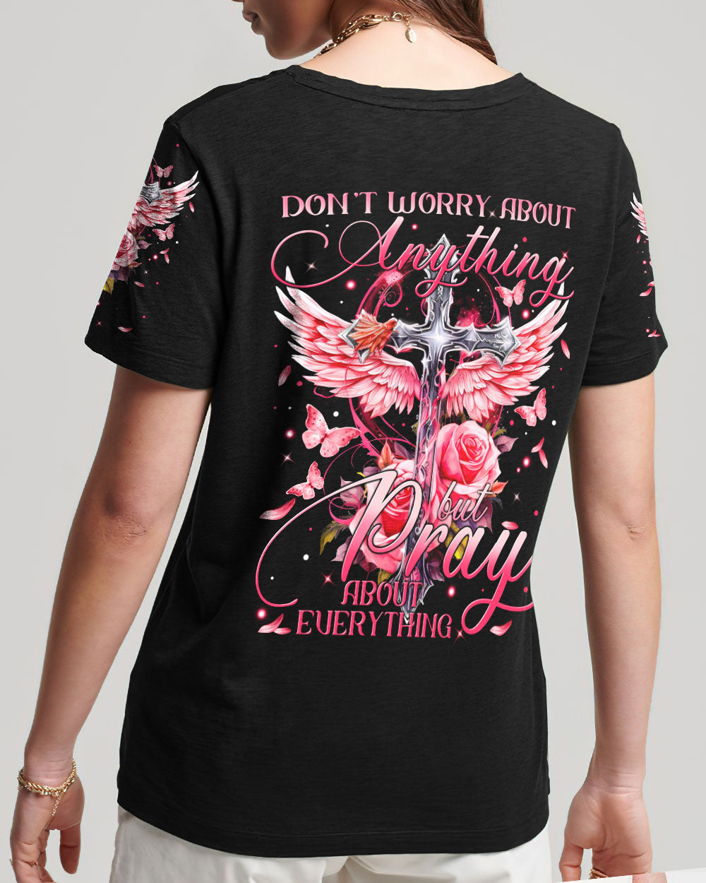Pray About Everything Women's All Over Print Shirt - Tytm2809233, easychoo.com