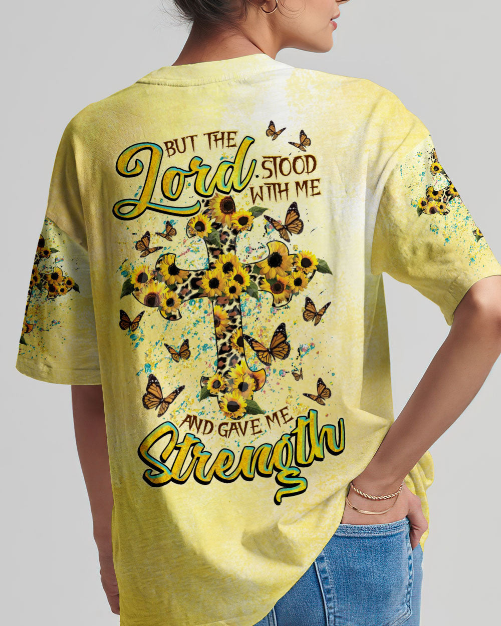 But The Lord Stood With Me Cross Leopard Women's All Over Print Shirt - Tlnz1808231, easychoo.com