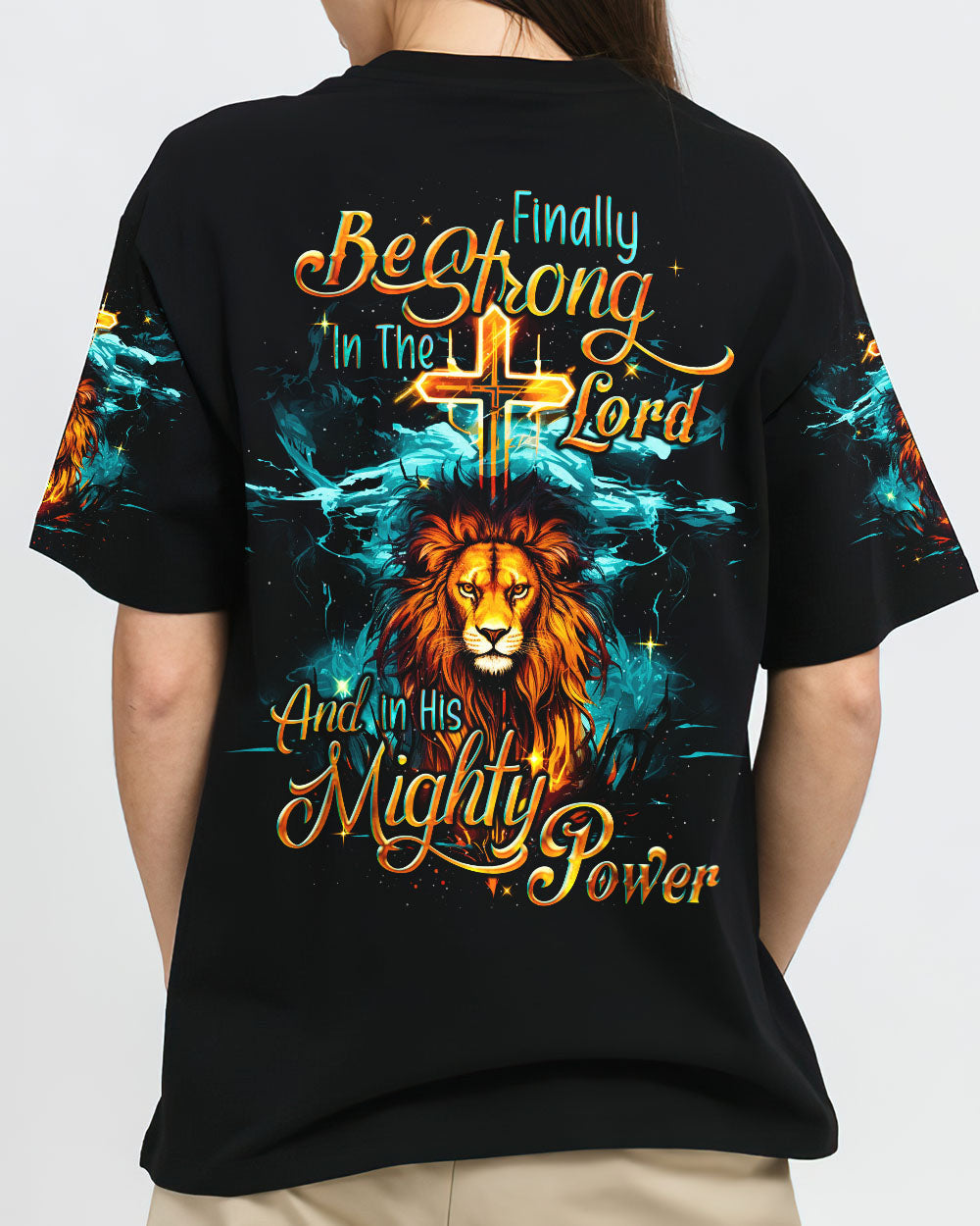 Be Strong In The Lord Lion Women's All Print Shirt - Tyqy0610232, easychoo.com