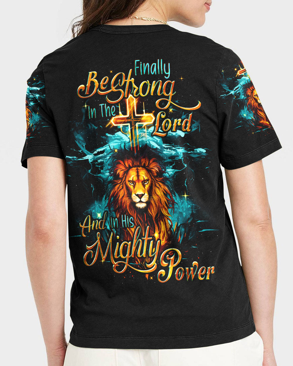 Be Strong In The Lord Lion Women's All Print Shirt - Tyqy0610232, easychoo.com