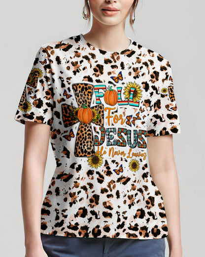 Fall For Jesus Autumn Leopard Women's All Over Print Shirt - Tltw0308234, easychoo.com