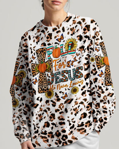 Fall For Jesus Autumn Leopard Women's All Over Print Shirt - Tltw0308234, easychoo.com